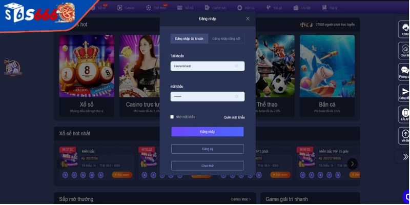 Truy cập vào trang chính thức của S66 để thực hiện đăng nhập
